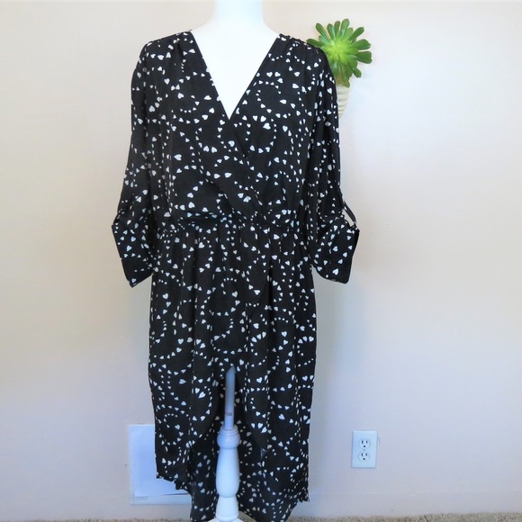 torrid Dresses & Skirts - Torrid Black High Low Wrap Heart Dress 4X